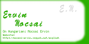 ervin mocsai business card